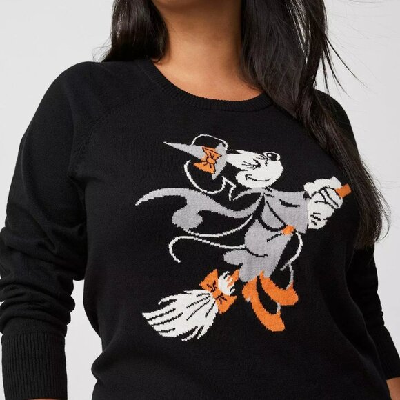 ❤️NWT VINTAGE TORRID DISNEY SWEATER - MICKEY MINNIE MOUSE - HALLOWEEN RAGLAN - Picture 8 of 11